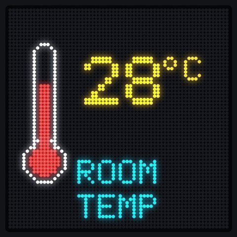 LED matrix showing room temperature